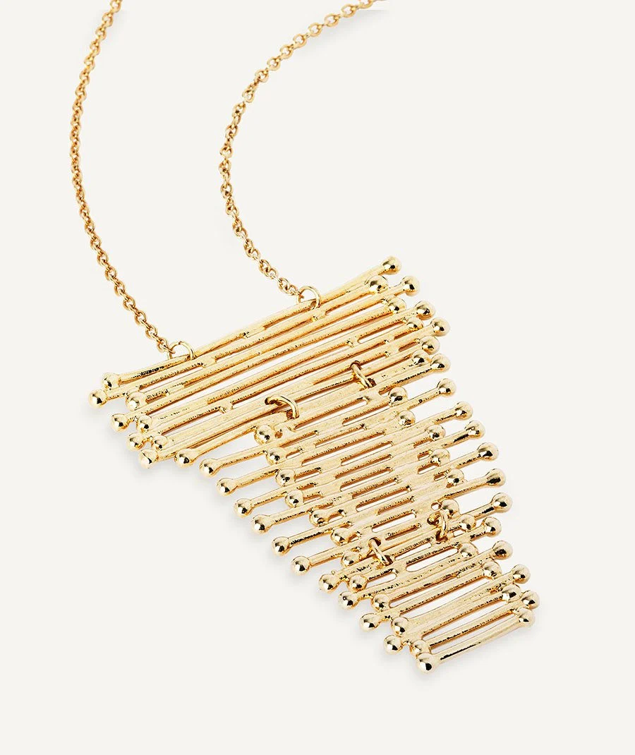 Collar Redosa  chapado Oro 18 Kt tiras - Image 4