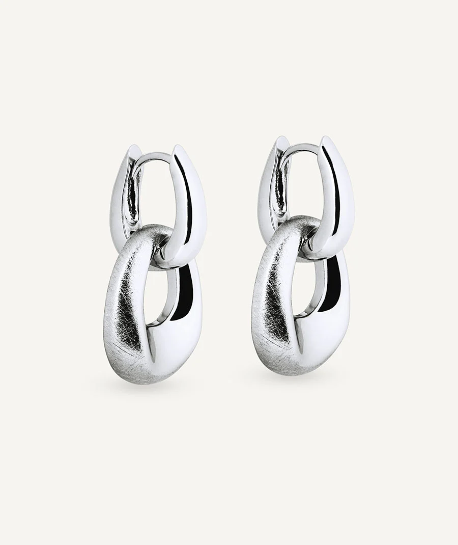 Pendientes aros entrelazados textura Dual - Image 4