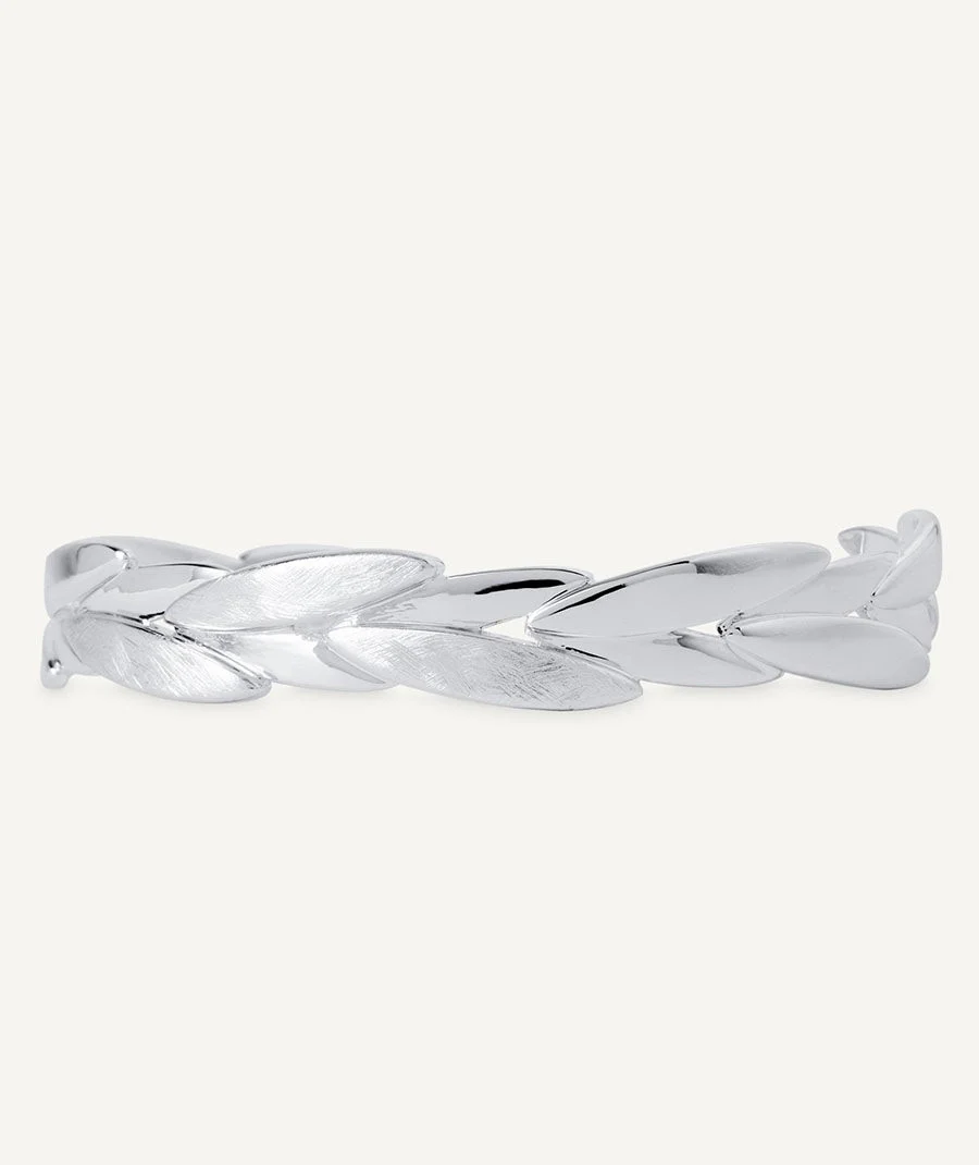 Pulsera Natura colección Textures chapado Plata de primera Ley hojas texturas - Image 4